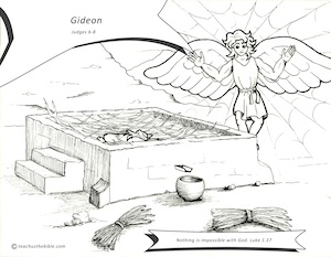 bible story of gideon coloring pages