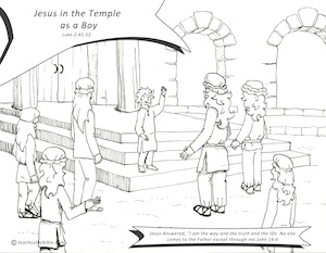 coloring pages of jesus at the synagogue