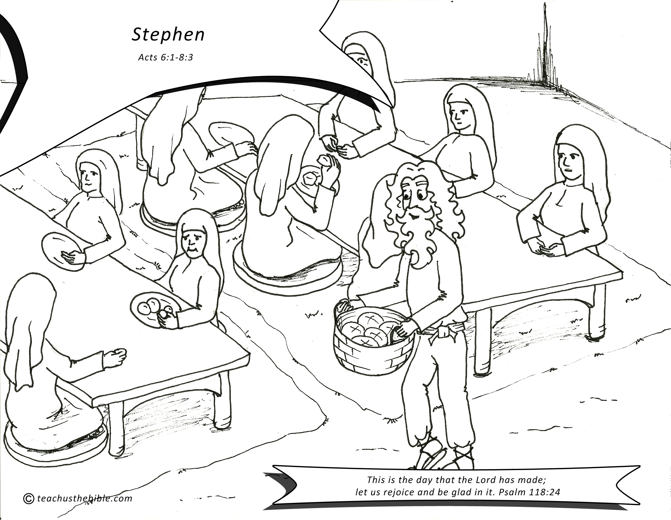 Stephen Coloring Pages Bible Stoning